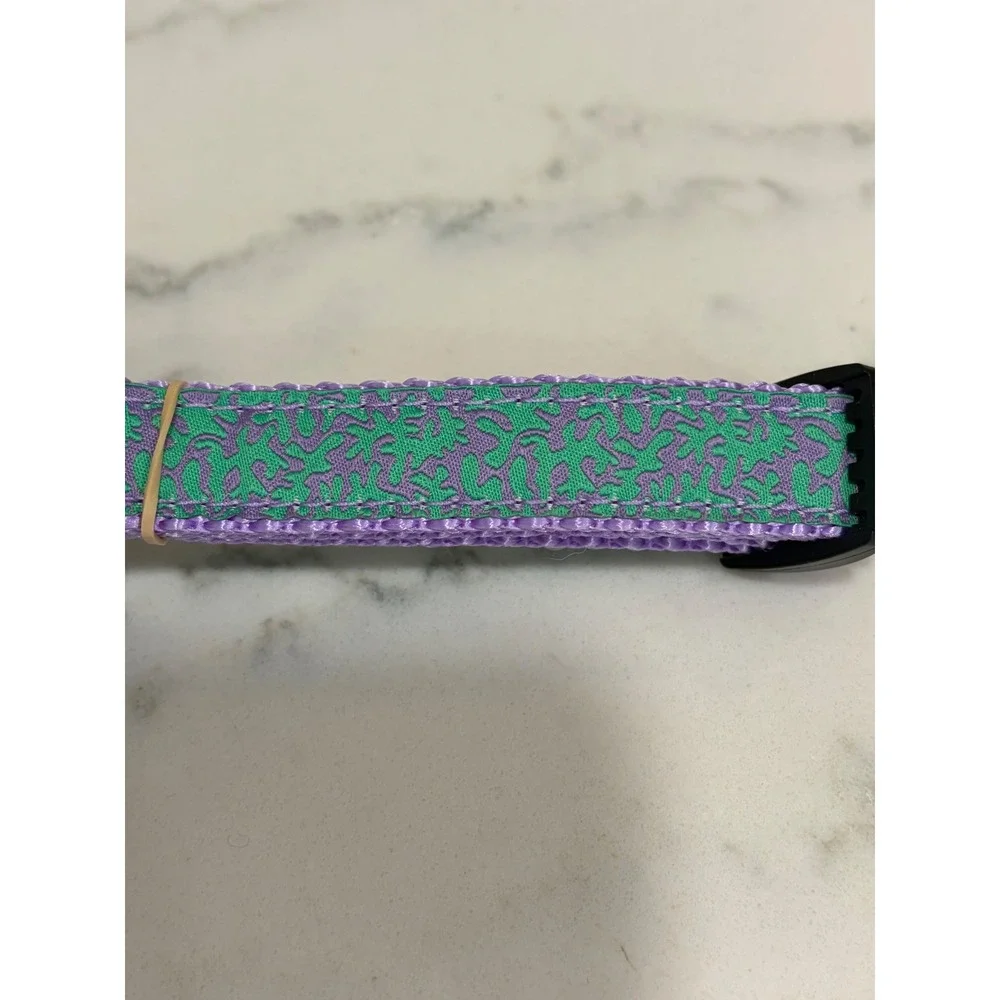 Yuppy Puppy Coral Dog Collar Small Lilac Green Adjustable Nylon Buckle NWT